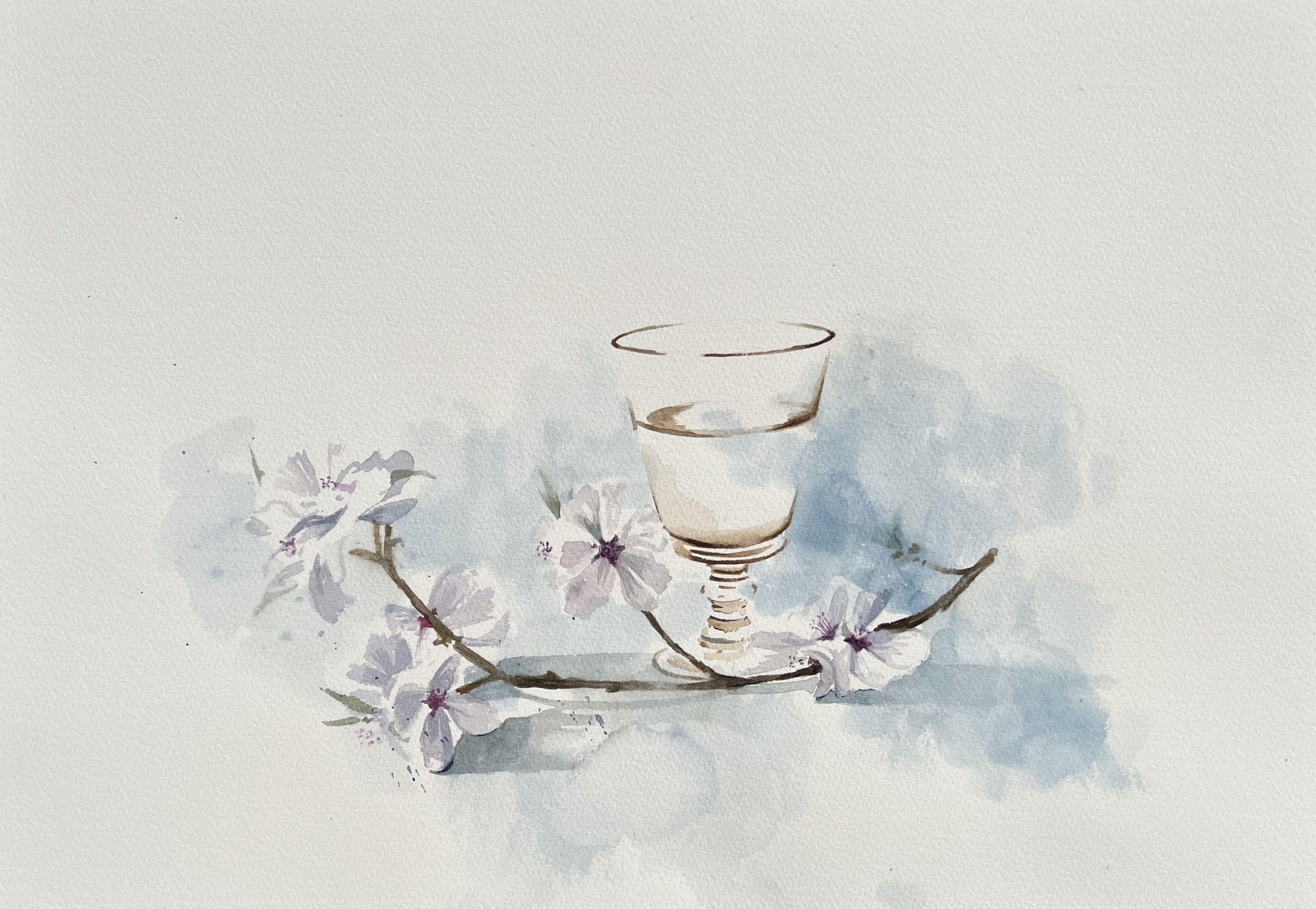 Curso Acuarela con Nono García «Copa y Rama de Almendro»